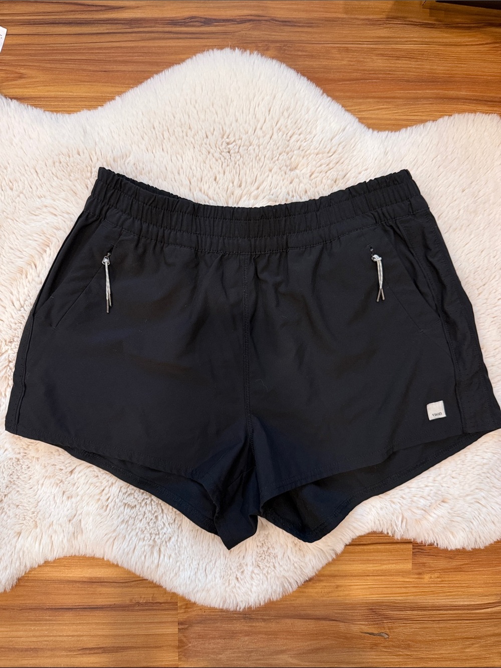 Vuori Black Athletic Shorts with Zip Pockets